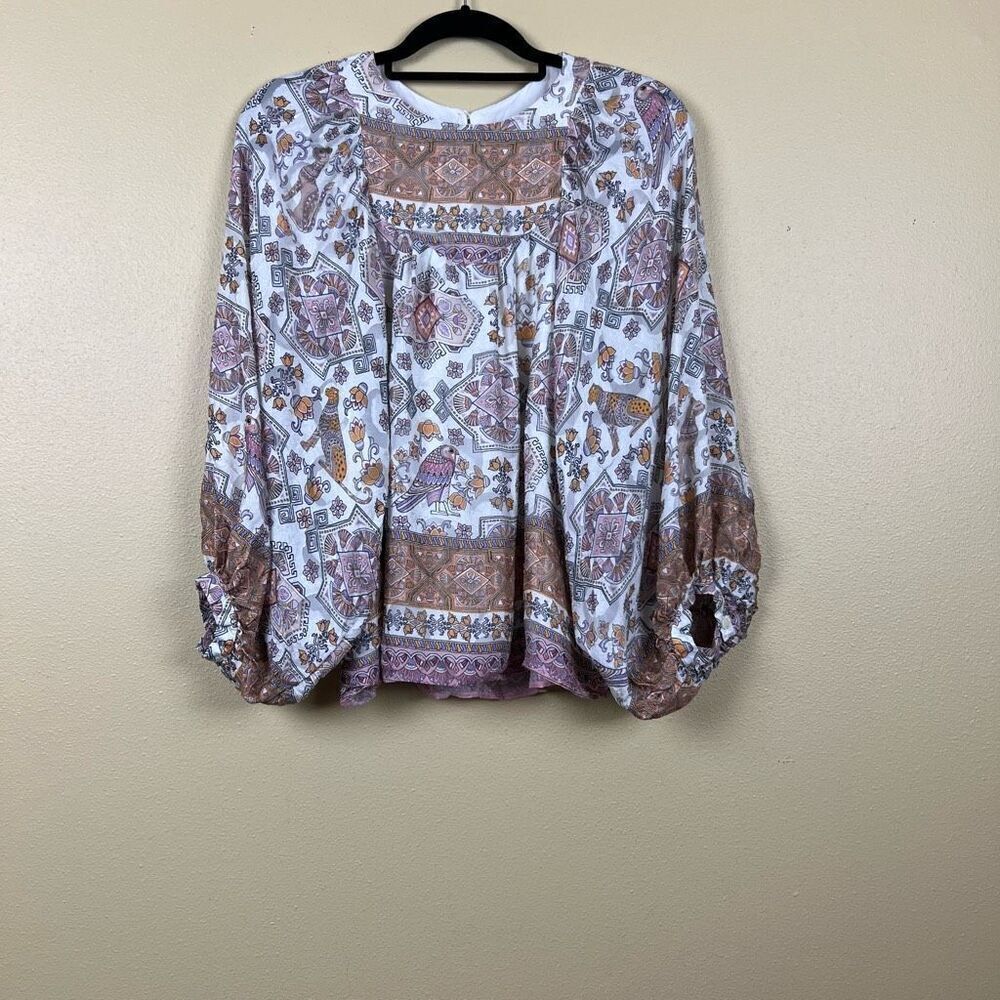 Anthropologie Top Blouse Floral 100% Silk - Picture 2 of 7